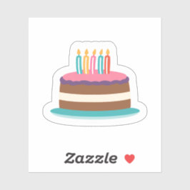 お誕生日ケーキとキャンドル | ケーキカラフルの日 シール