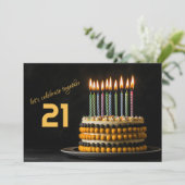 お誕生日ケーキとキャンドル 招待状 (スタンド正面)