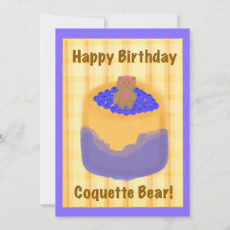 お誕生日ケーキとパーティーベアをテーマにした誕生日カード シーズンカード