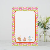 お誕生日ケーキとパーティーライオンとバルーンシープ 便箋 (スタンド正面)