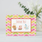 お誕生日ケーキとパーティーライオンと羊ありがとう 招待状 (スタンド正面)