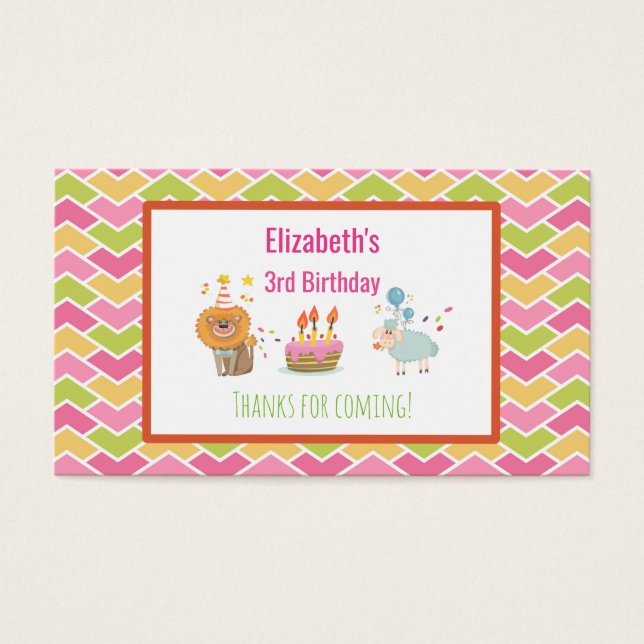お誕生日ケーキとパーティーライオンと風船 (正面)