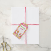 お誕生日ケーキとパーティーライオンハッピーバースデー ギフトタグ (より糸付き)