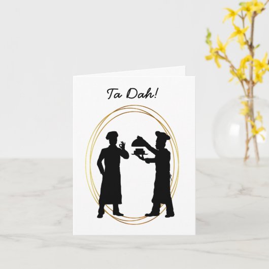 お誕生日ケーキとベーカースおもしろい誕生日カード カード (黄色い花)