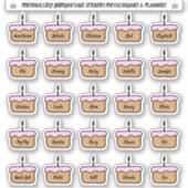 お誕生日ケーキのカレンダーとプランナー シール (正面)
