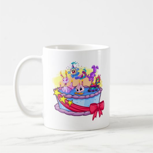 お誕生日ケーキのグループの打撃 コーヒーマグカップ (左)