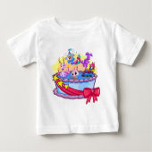 お誕生日ケーキのグループの打撃 ベビーTシャツ (正面)
