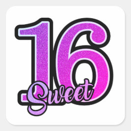 お誕生日ケーキのシールまたは封筒用シール スクエアシール