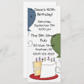 お誕生日ケーキのパーティの招待状 招待状 (正面/裏面)