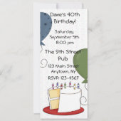 お誕生日ケーキのパーティの招待状 招待状 (正面)