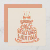 お誕生日ケーキの味が良いYou – ピーチ サンキューカード (正面/裏面)