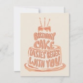 お誕生日ケーキの味が良いYou – ピーチ 招待状 (正面)