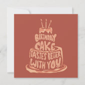 お誕生日ケーキの味が良いYou – 赤 サンキューカード (正面)