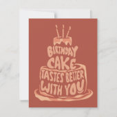 お誕生日ケーキの味が良いYou – 赤 招待状 (正面)