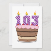 お誕生日ケーキの年齢103 カード (正面)