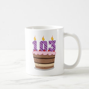 お誕生日ケーキの年齢103 コーヒーマグカップ
