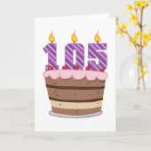 お誕生日ケーキの年齢105 カード (黄色い花)