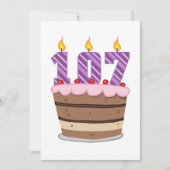 お誕生日ケーキの年齢107 カード (正面)