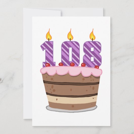 お誕生日ケーキの年齢108 カード (正面)