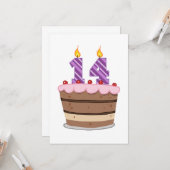 お誕生日ケーキの年齢14 カード (正面/裏面インサイチュ)