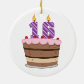 お誕生日ケーキの年齢16 セラミックオーナメント (裏面)