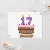 お誕生日ケーキの年齢17 カード (正面/裏面インサイチュ)