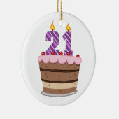 お誕生日ケーキの年齢21 セラミックオーナメント (右)