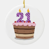 お誕生日ケーキの年齢21 セラミックオーナメント (裏面)
