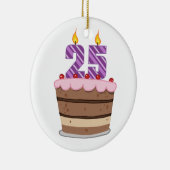 お誕生日ケーキの年齢25 セラミックオーナメント (右)
