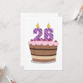 お誕生日ケーキの年齢26 カード (正面/裏面インサイチュ)