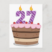 お誕生日ケーキの年齢27 ポストカード (正面)