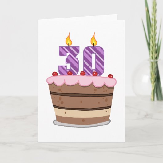 お誕生日ケーキの年齢30 カード (正面)