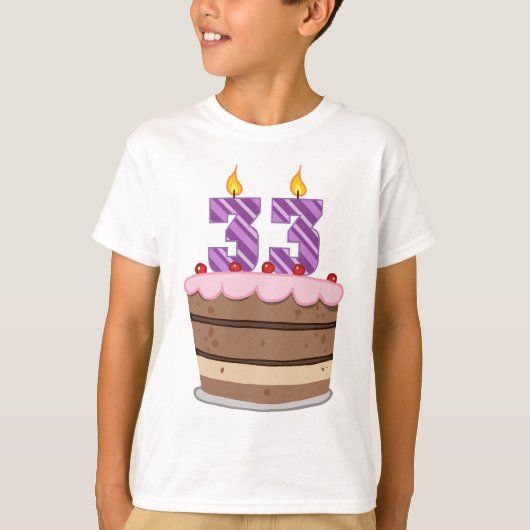 お誕生日ケーキの年齢33 Tシャツ (正面)