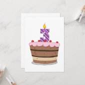 お誕生日ケーキの年齢3 カード (正面/裏面インサイチュ)