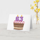 お誕生日ケーキの年齢63 カード (黄色い花)