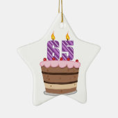 お誕生日ケーキの年齢65 セラミックオーナメント (右)