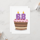 お誕生日ケーキの年齢68 カード (正面/裏面インサイチュ)