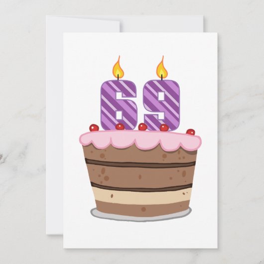 お誕生日ケーキの年齢69 カード (正面)