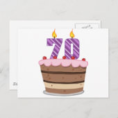 お誕生日ケーキの年齢70 ポストカード (正面/裏面)