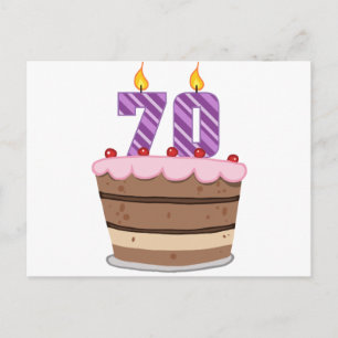 お誕生日ケーキの年齢70 ポストカード