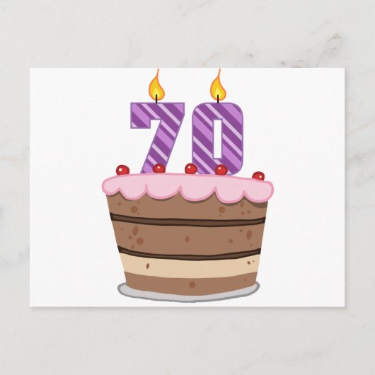 お誕生日ケーキの年齢70 ポストカード (正面)