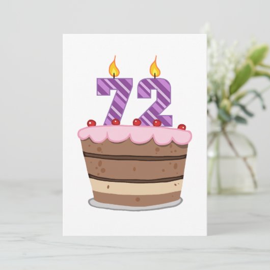 お誕生日ケーキの年齢72 カード (スタンド正面)