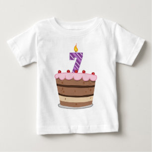 お誕生日ケーキの年齢7 ベビーTシャツ