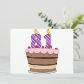 お誕生日ケーキの年齢81 カード (スタンド正面)