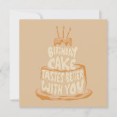 お誕生日ケーキの方が美味しいおもしろい- サンキューカード (正面)