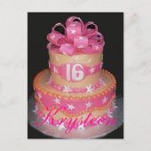お誕生日ケーキの第16郵便はがき ポストカード (正面)