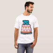 お誕生日ケーキの第70誕生日プレゼント Tシャツ (正面フル)