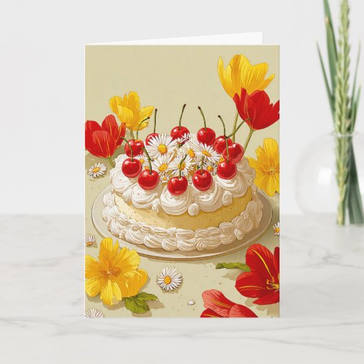 お誕生日ケーキの願いカード カード (正面)