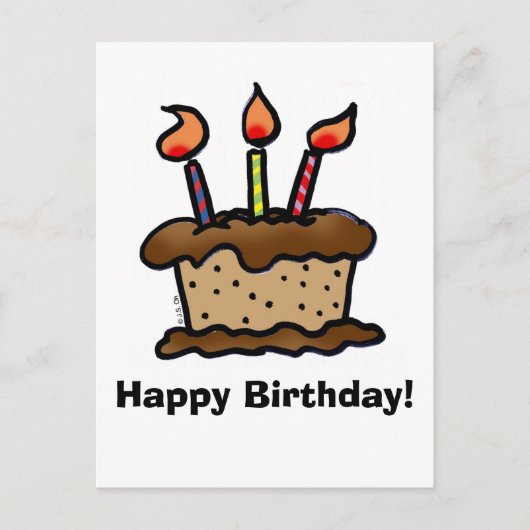 お誕生日ケーキはがき ポストカード (正面)