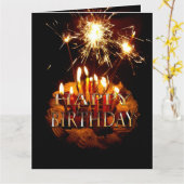 お誕生日ケーキはスパーカーで カード (黄色い花)